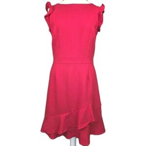 Brooks Brothers Red Fleece Women's Ruffle Trimmed Dress Size 8 Lined Career Chic